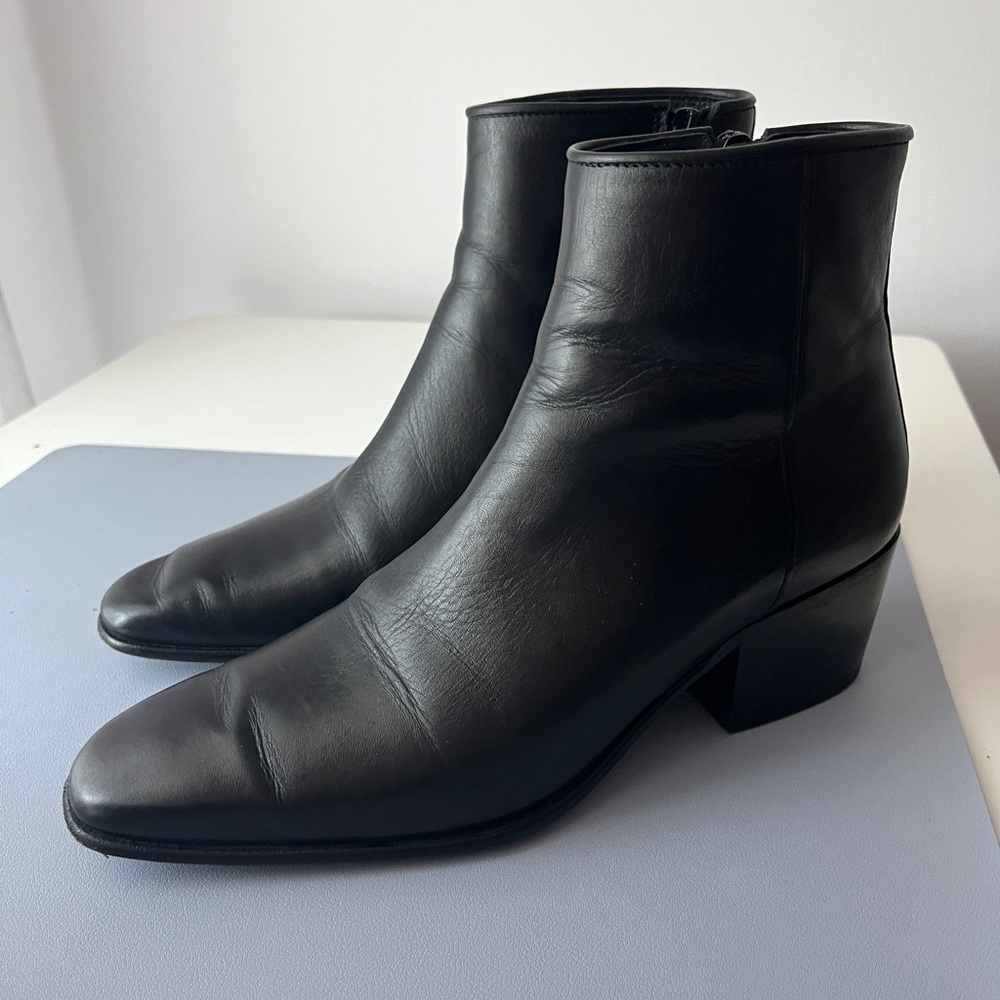 Elegant Black Leather Ankle Boots